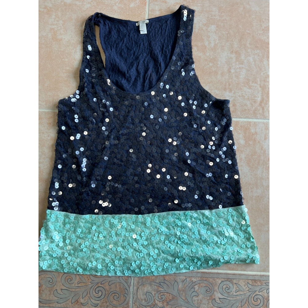J Crew Colorblock Sequin Tank Top Size S